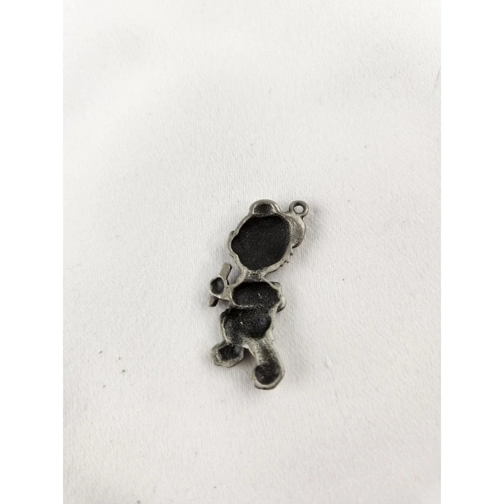 Vintage Pewter Track Bear Pendant Charm Necklace Bracelet Running Runner Baton